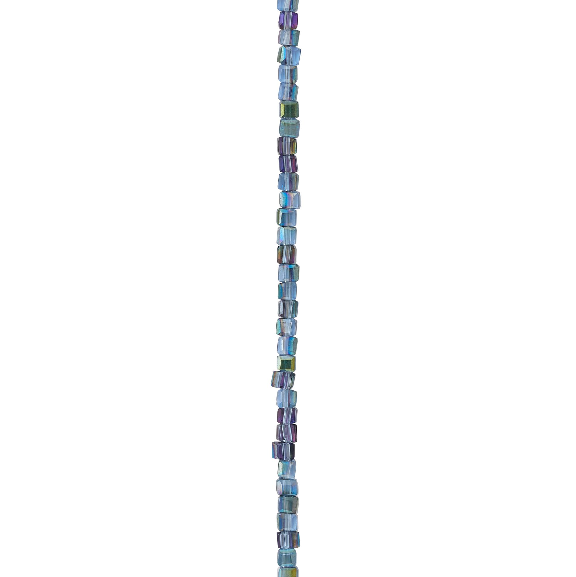 Amethyst Glass Cube Beads, 2mm by Bead Landing™